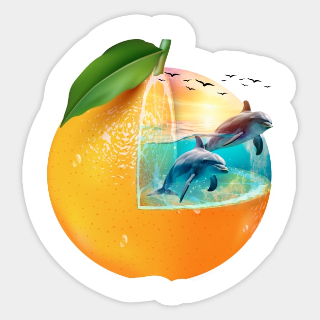 Dolphins Sticker by Md Abu Bakkar